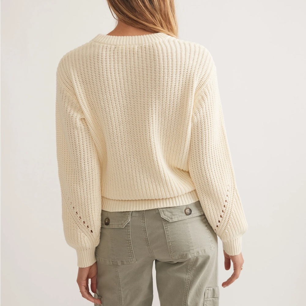 Marine‎ Layer Ramona Crewneck Knit Sweater Size Small Cream Ivory - Picture 8 of 9
